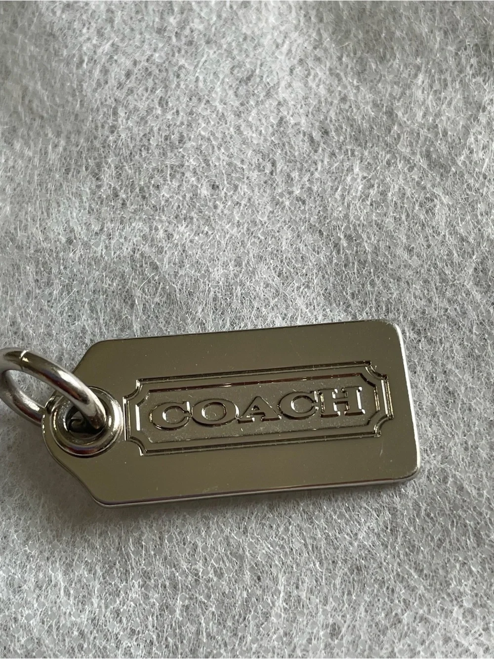 Coach Silver Tone Logo Tag Charm